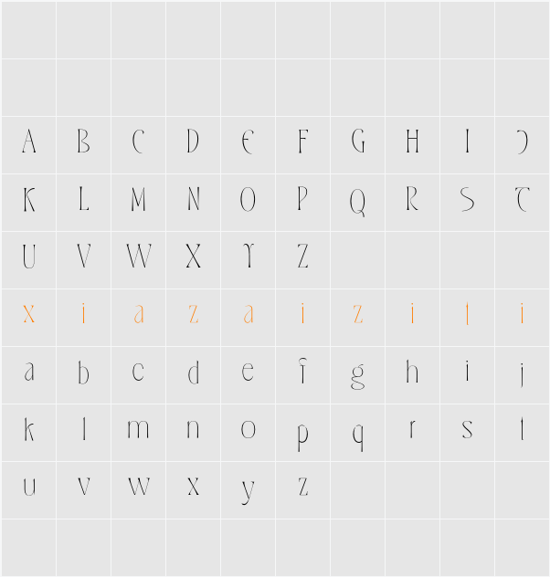 Cajoles DEMO Thin 字符映射表