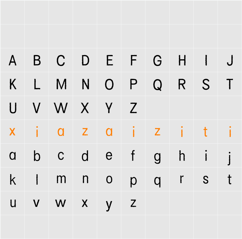 Campeno Rough Demo 字符映射表