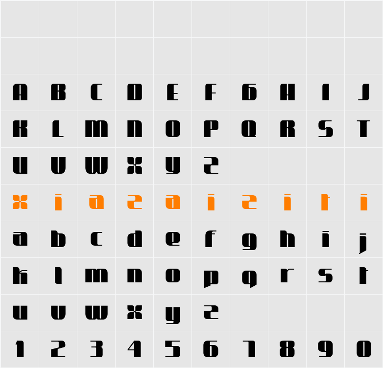 Demo Brick Bond 字符映射表