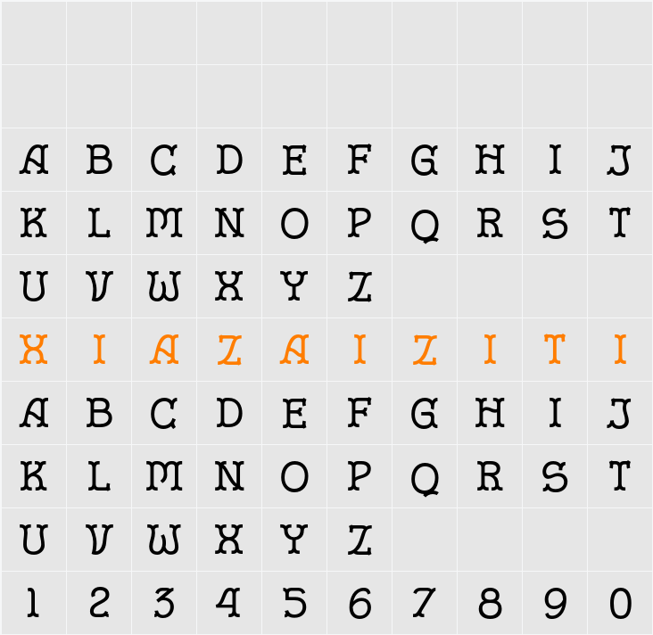 Demo Mosaic Desert 字符映射表