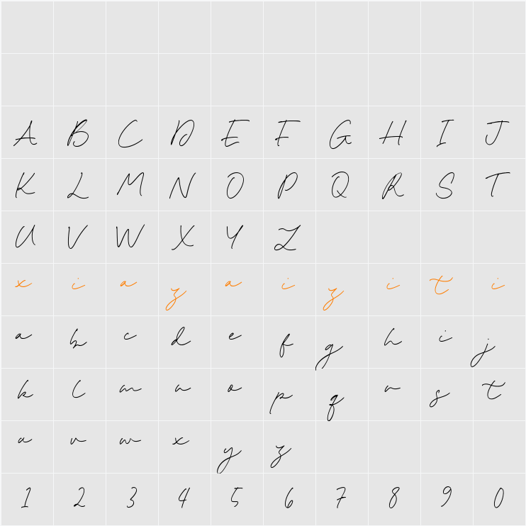 Eastin Hikary 字符映射表