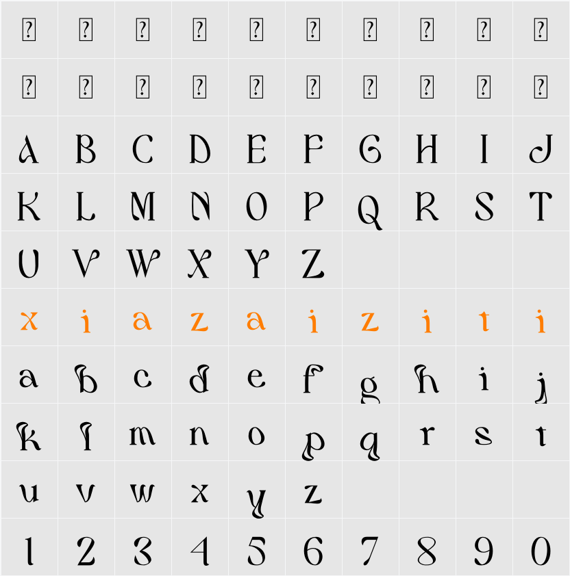 Darbly Elegantcy 字符映射表