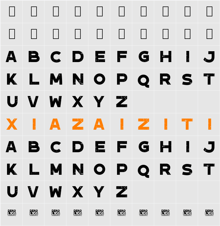 Enyurion DEMO 字符映射表