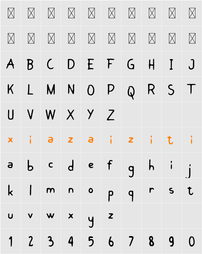 Drawing Brutal Demo 字符映射表