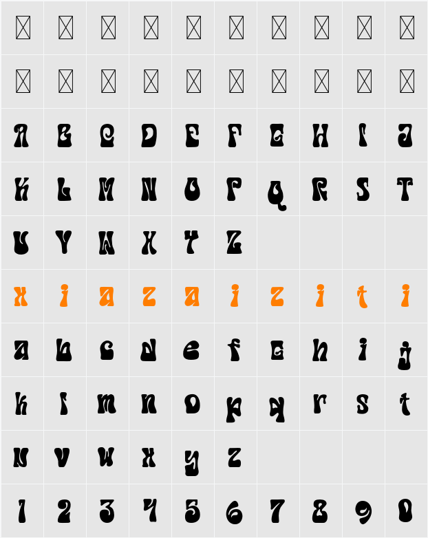 Cassiopea Demo 字符映射表