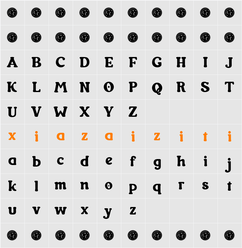 CF Vaulis Demo 字符映射表