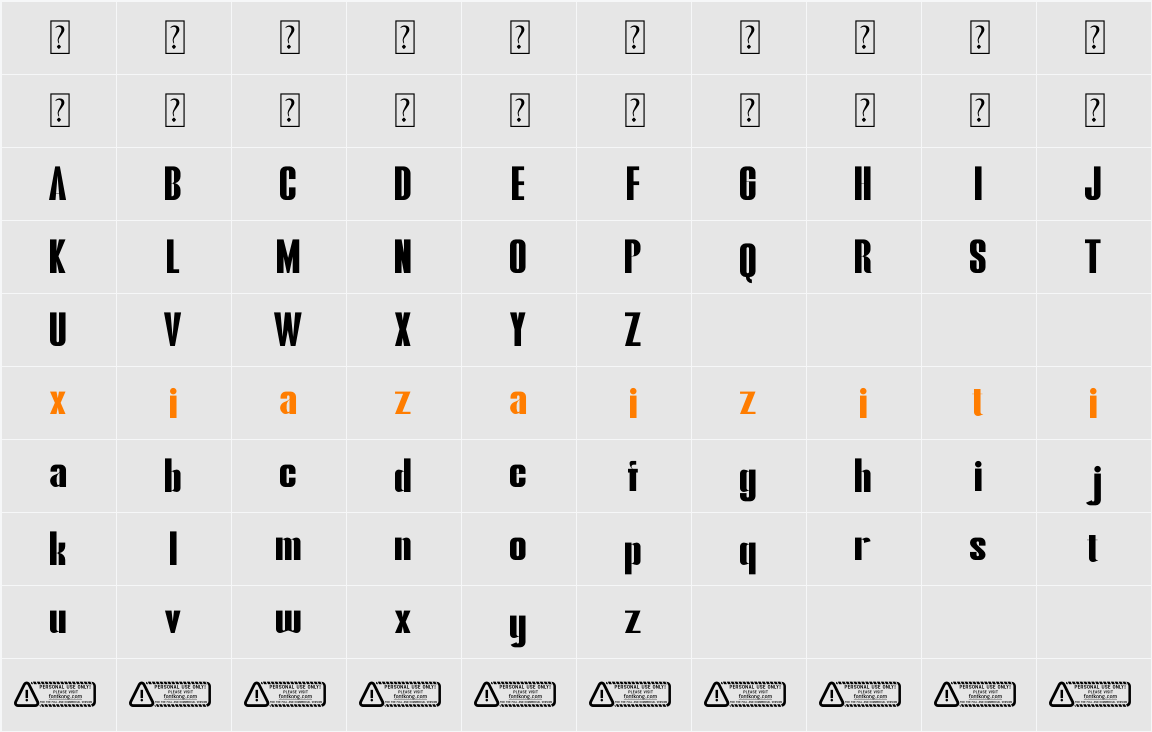 Cliffton 字符映射表