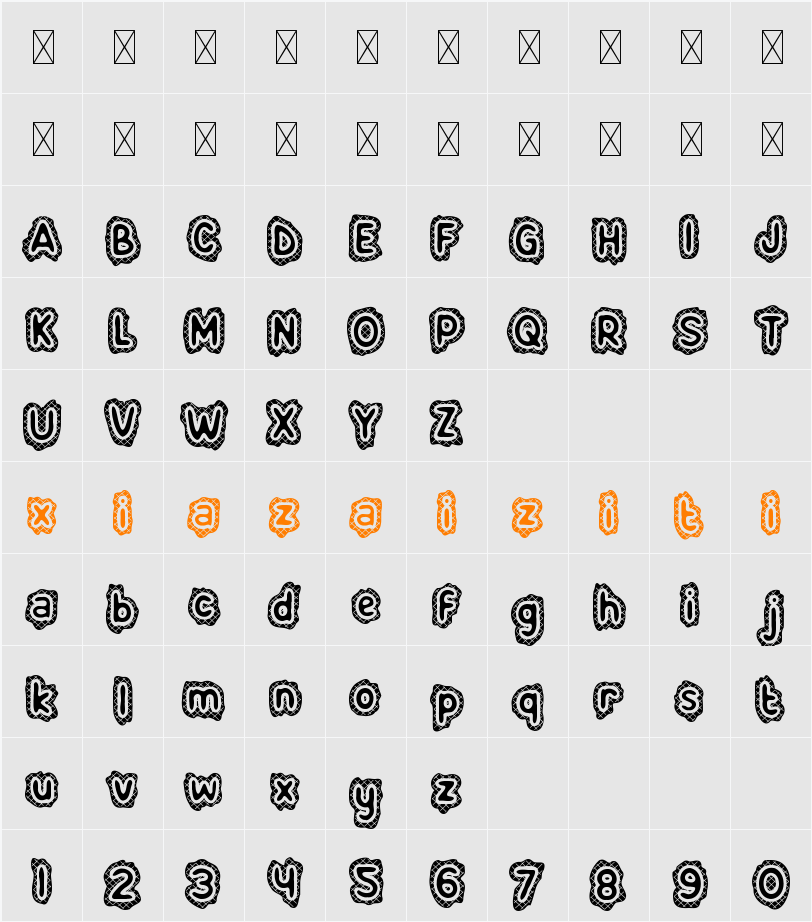 Cake Couture Three 字符映射表