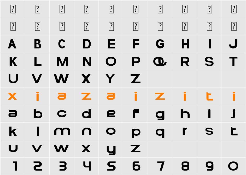 FF PQR Trial 字符映射表