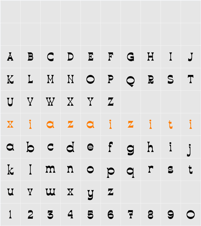 Drogheda DEMO 字符映射表
