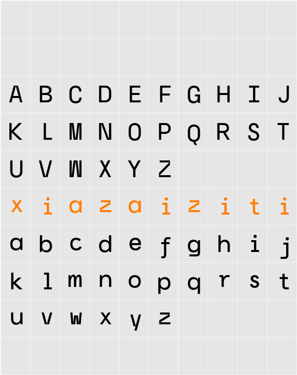 CS Felice Mono Demo 字符映射表