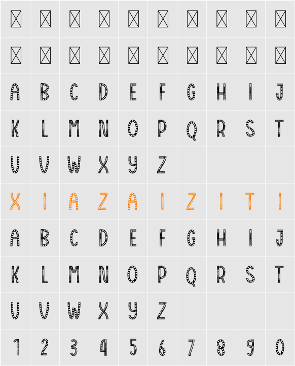 Christmas Cloud 字符映射表