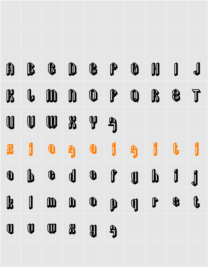 Eighart 3D Demo rudeRight 字符映射表