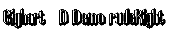 Eighart 3D Demo rudeRight 字体预览图