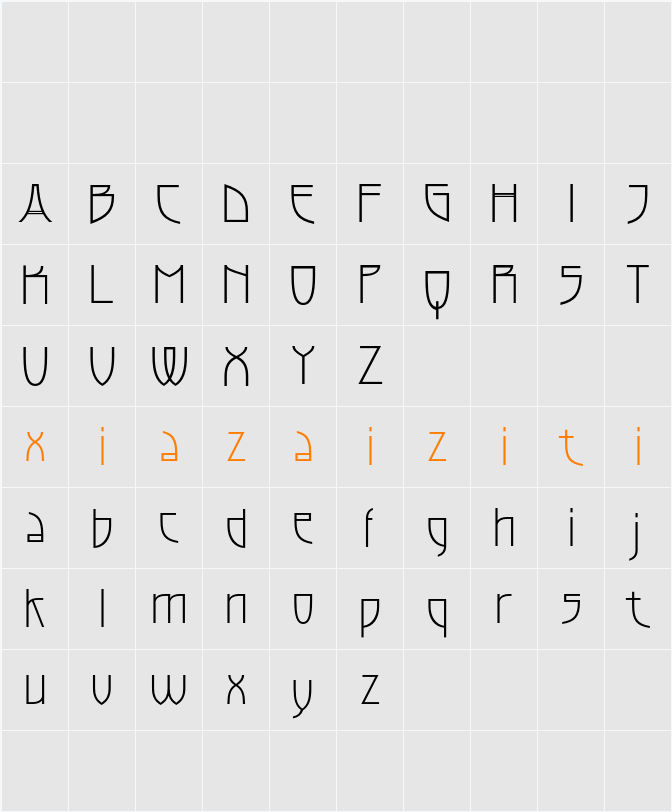 Chioki Demo 字符映射表