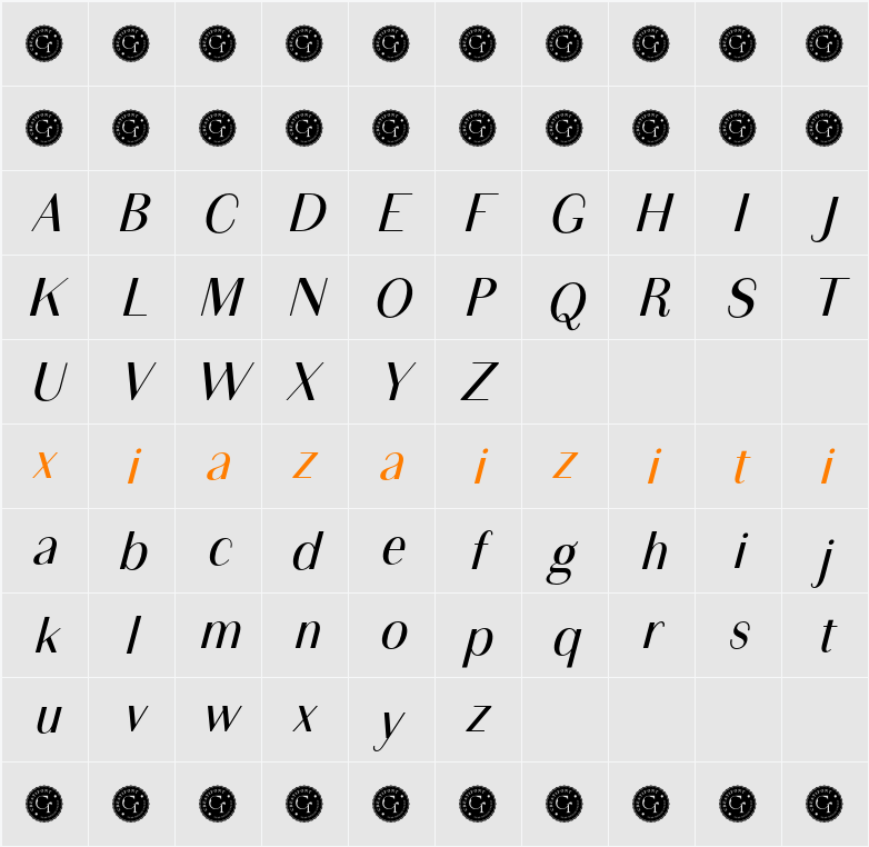 Kleio Ita 字符映射表