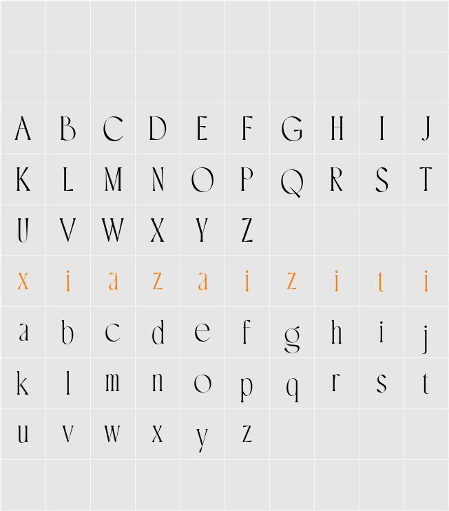 CS Century Demo 字符映射表