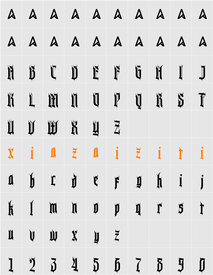 Burn till Black 字符映射表