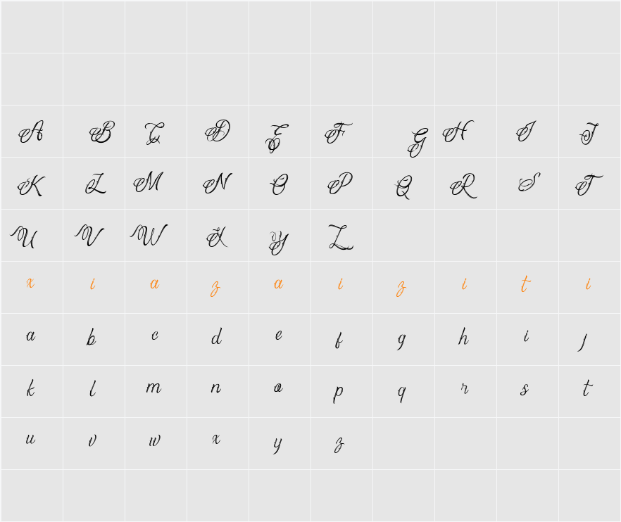 Deudhora 字符映射表