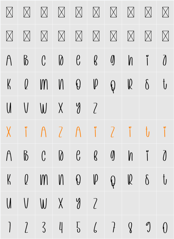 Christmas Designer 字符映射表