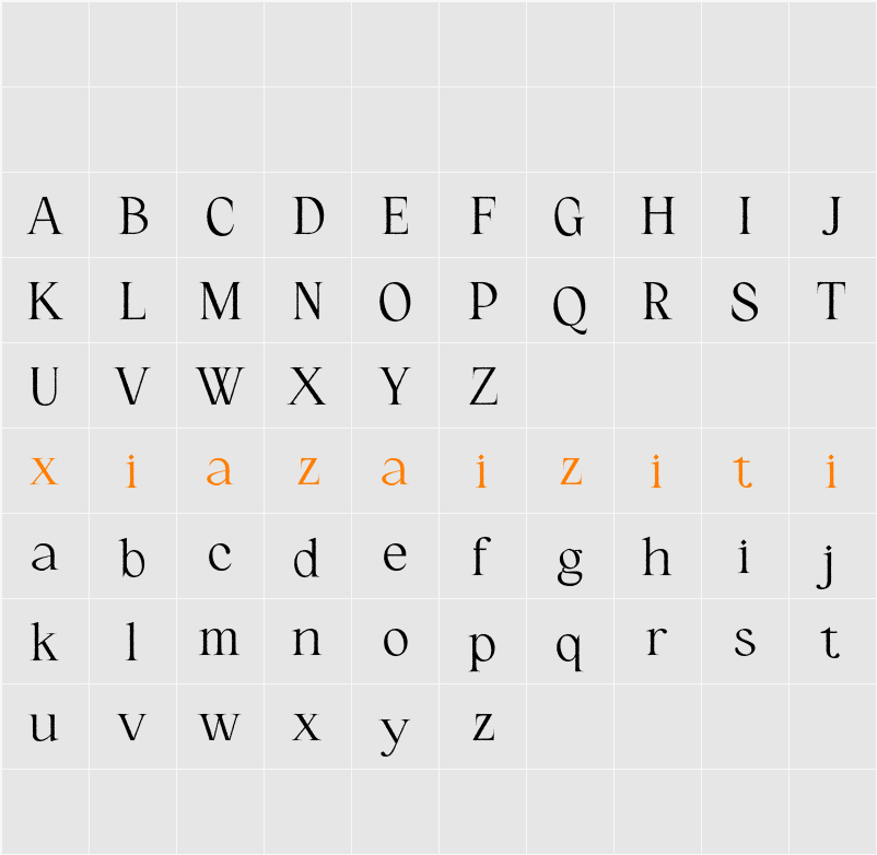 Catelyn Rough Demo 字符映射表