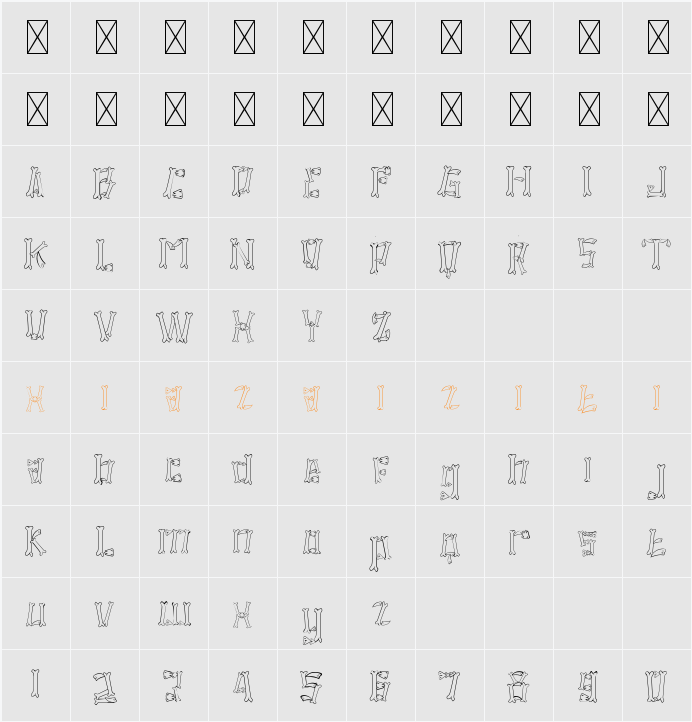 Carnotaurus Five 字符映射表