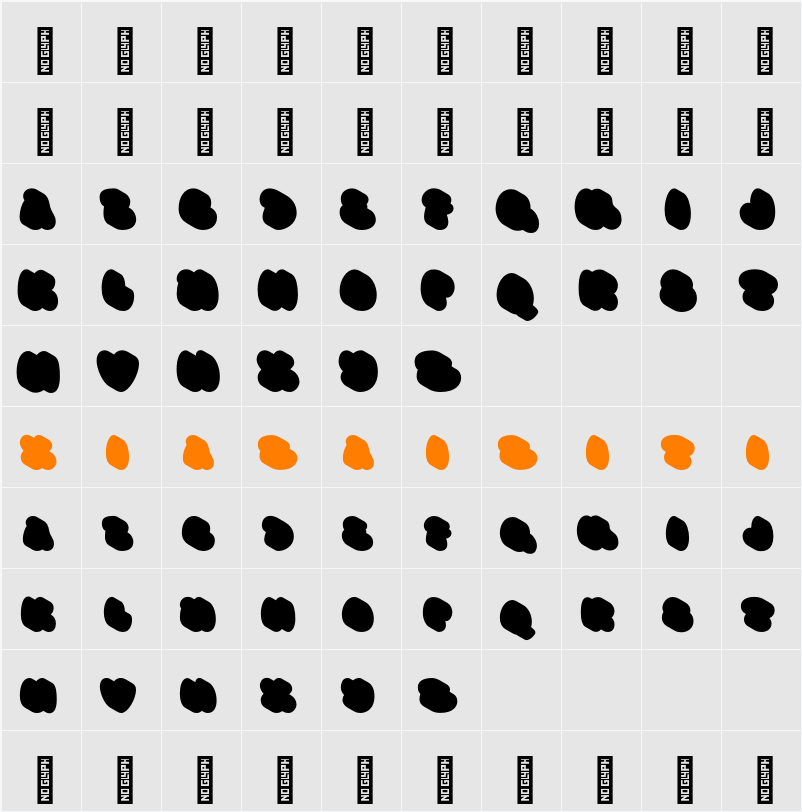 Fanky Bubble Extrude 字符映射表