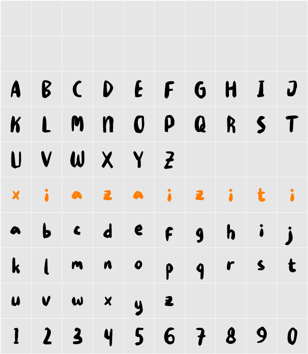 Demo SL Moo Farm 字符映射表