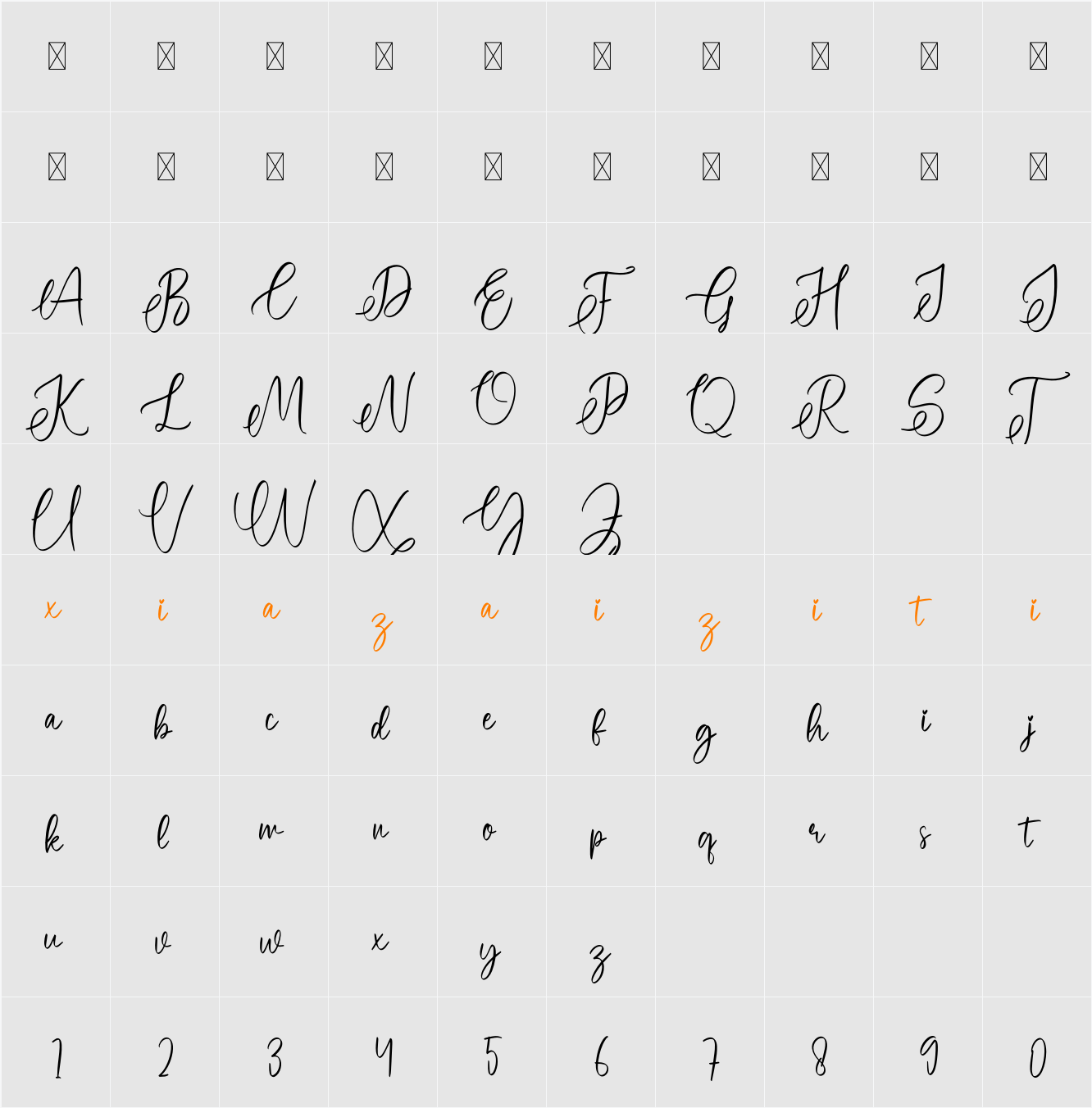 Coffee Sunday 字符映射表