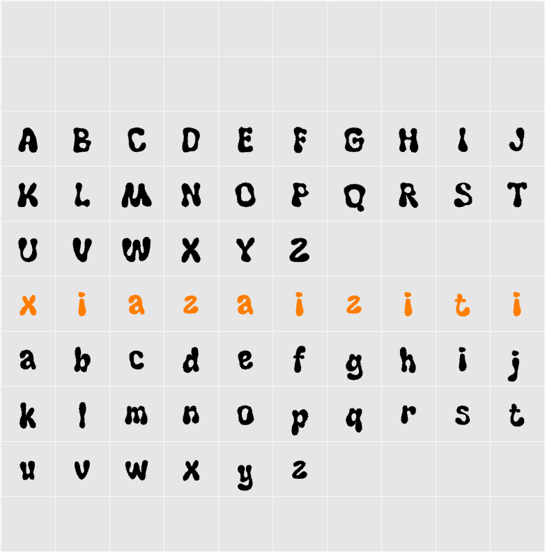 Genida Rough Demo 字符映射表