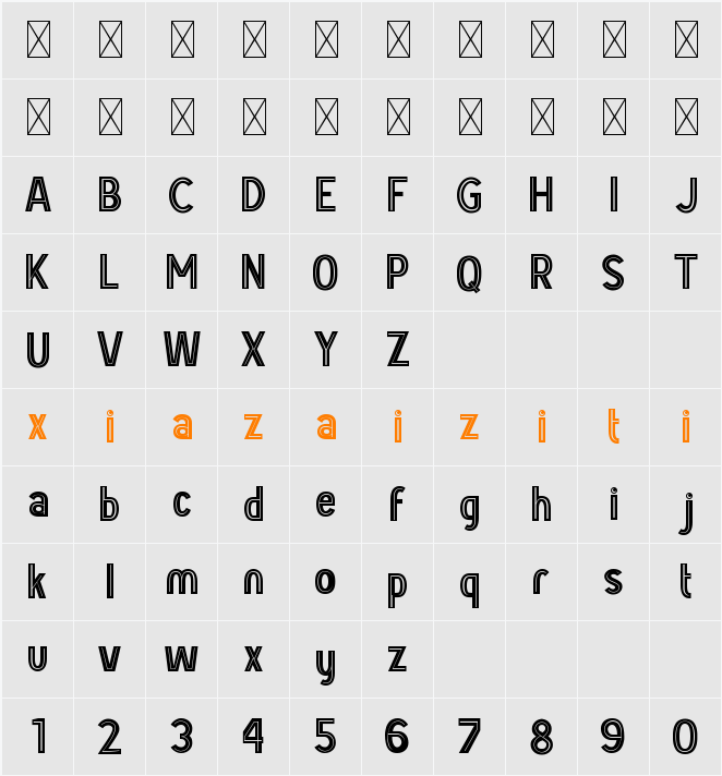 Burgs Inline 字符映射表