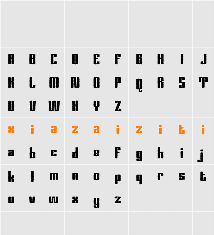 Calpina Rough Demo 字符映射表