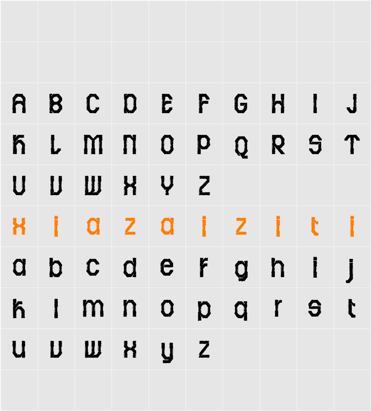 Cybros Rough Demo 字符映射表