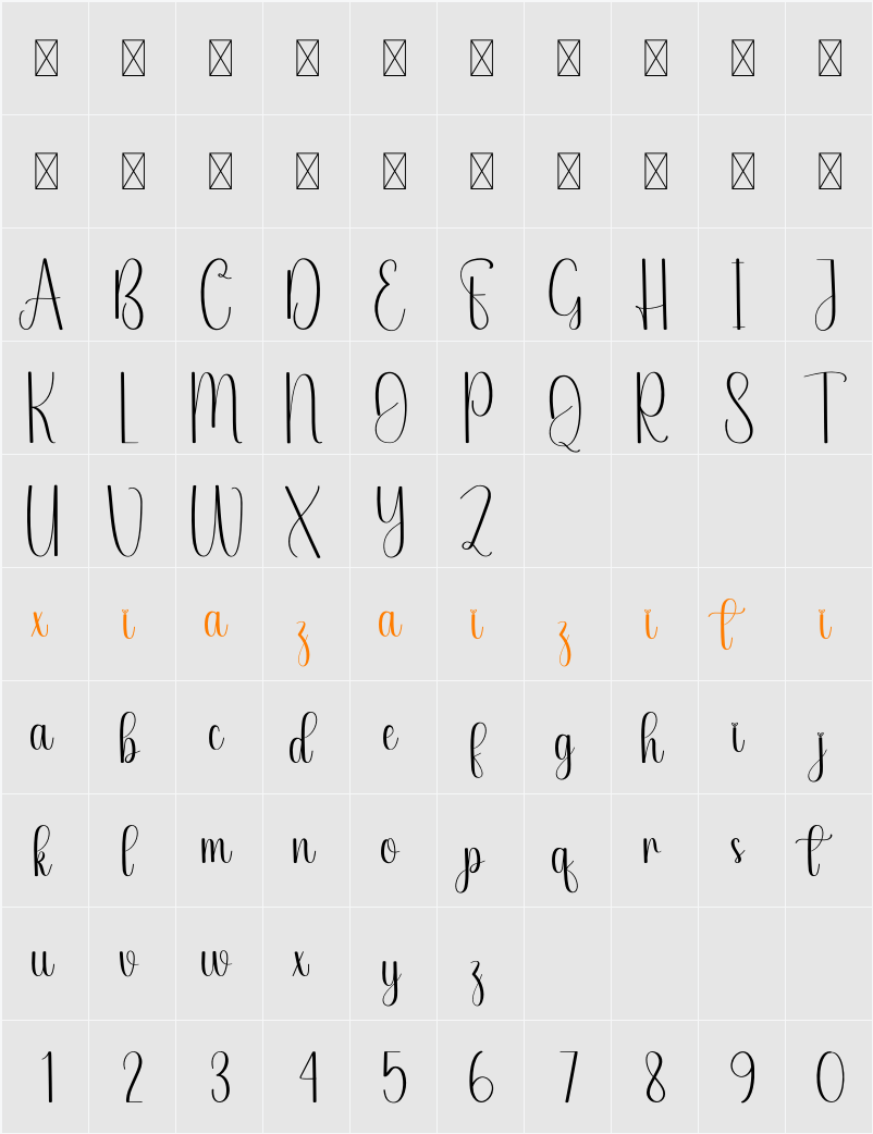 Fashion 字符映射表