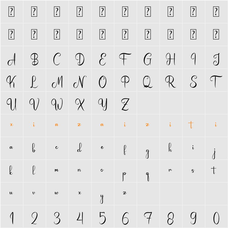 Famtehyo 字符映射表