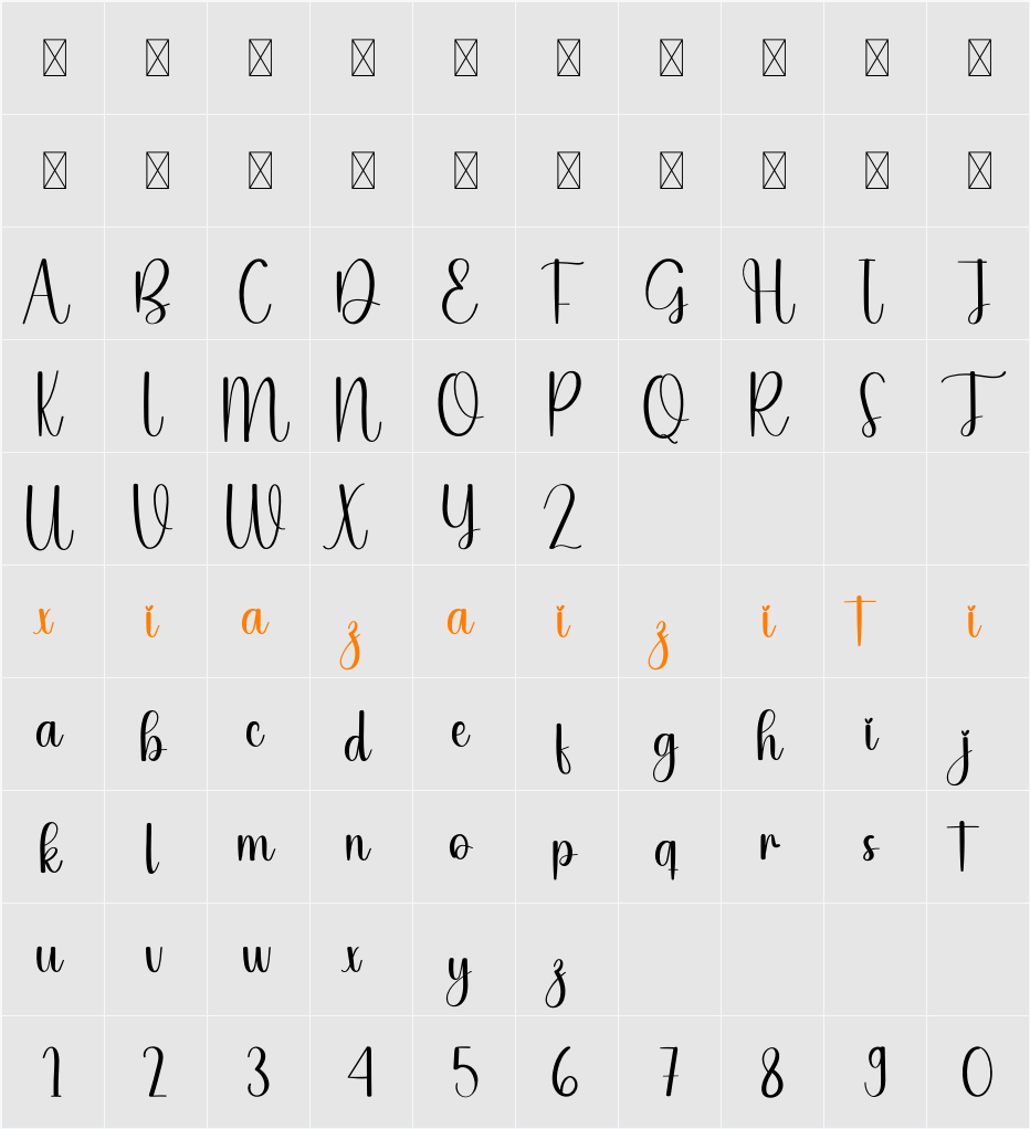 Dry Bakery 字符映射表