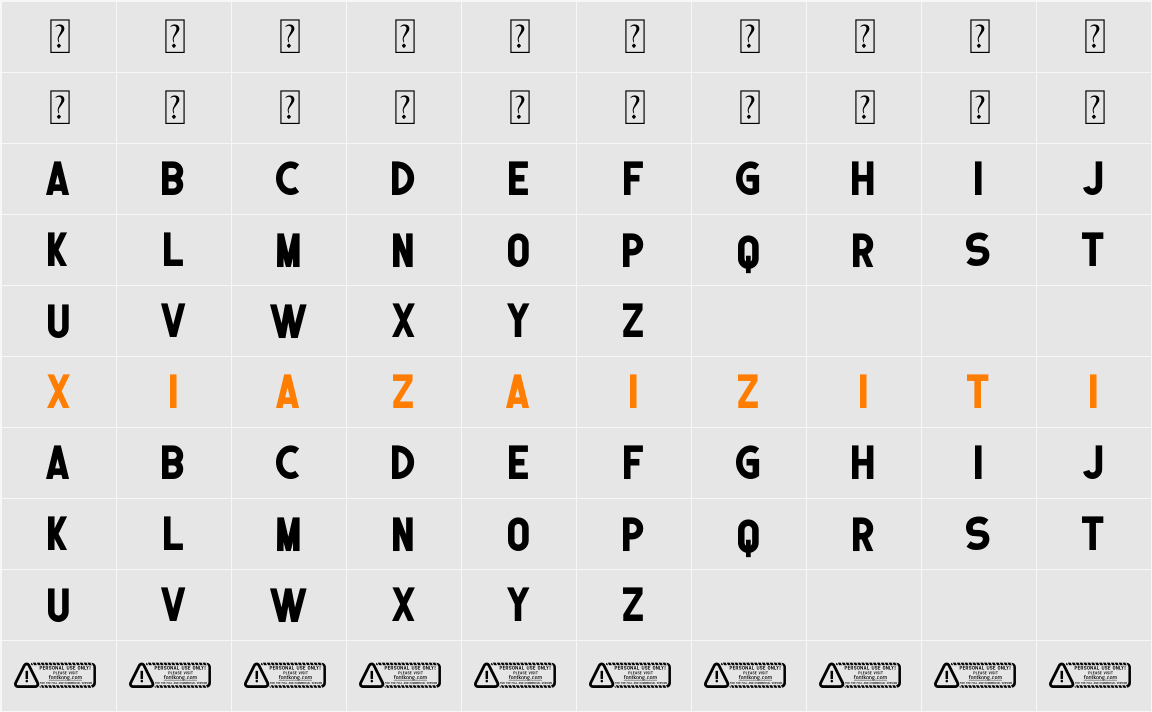 Francisco PERSONAL USE ONLY! 字符映射表