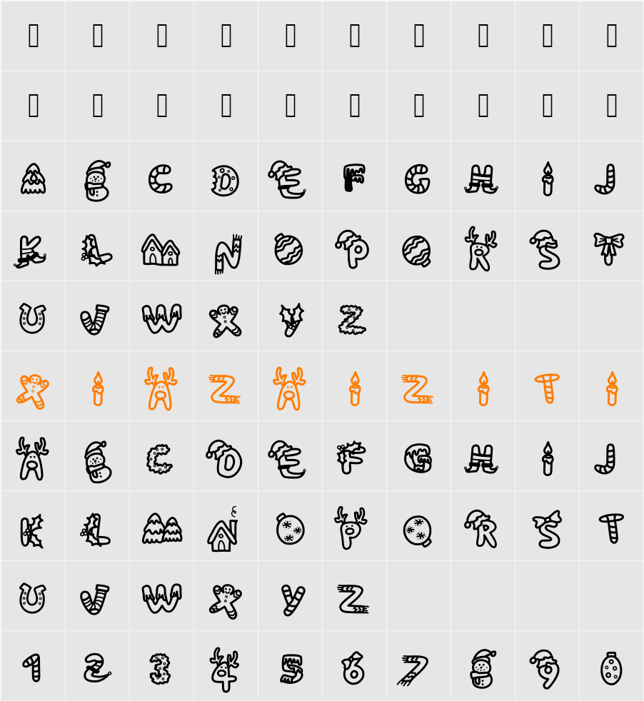 coloring christmas 字符映射表