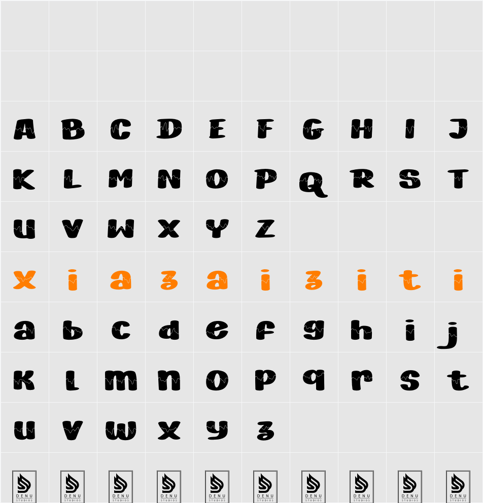 Dream Bold 字符映射表