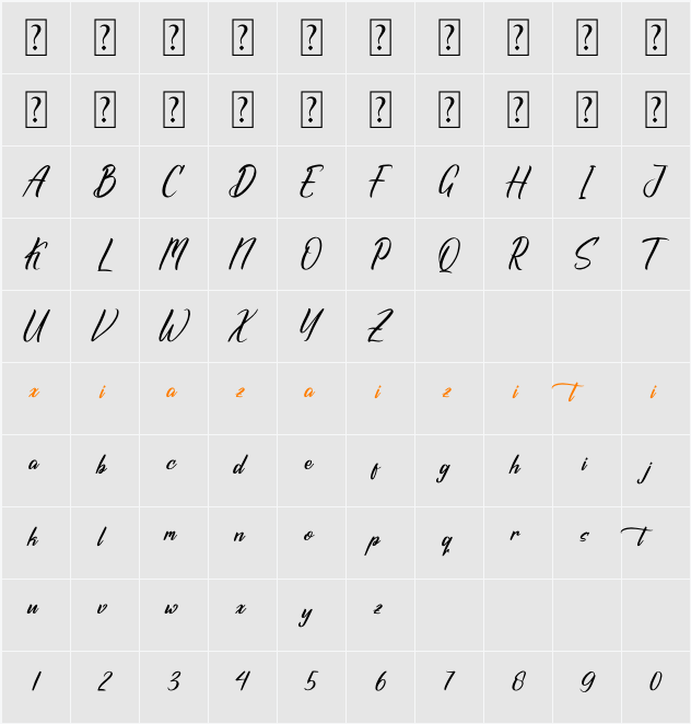 Burgundy Deception 字符映射表