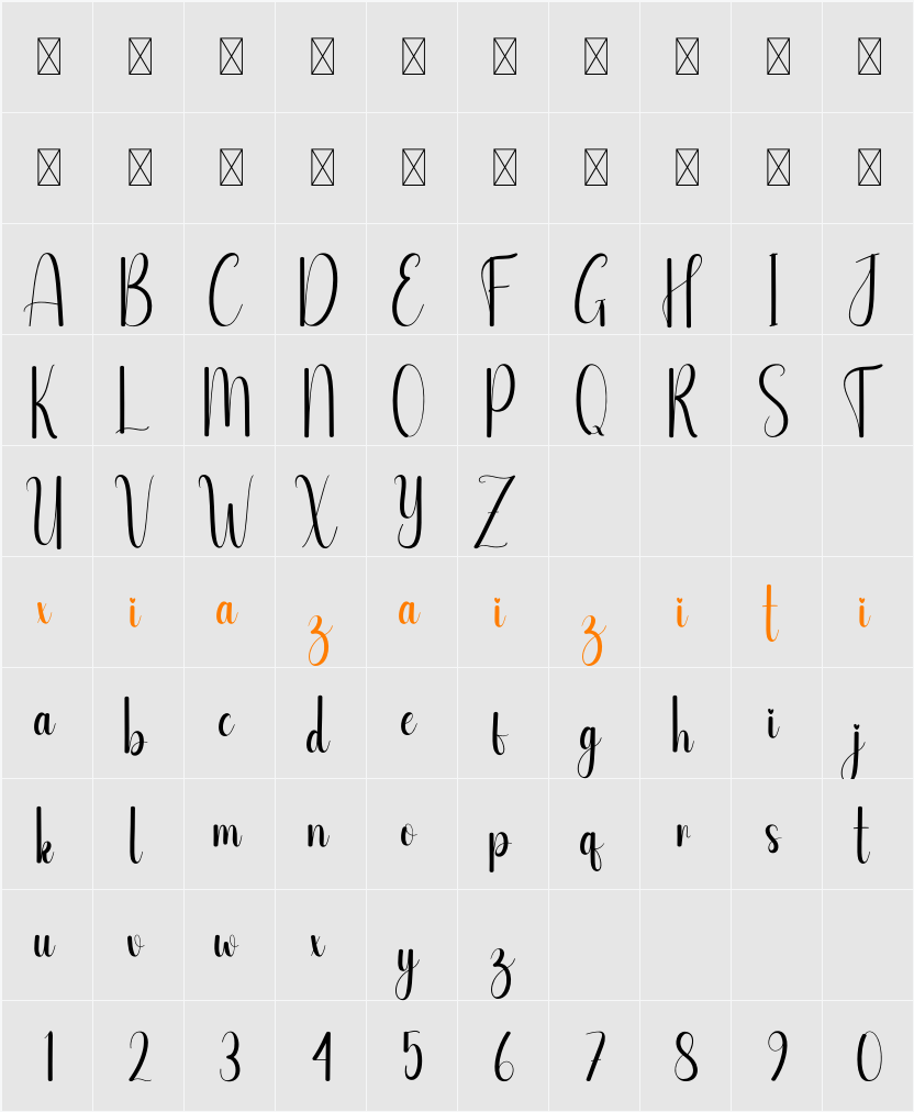 Dwelling House 字符映射表