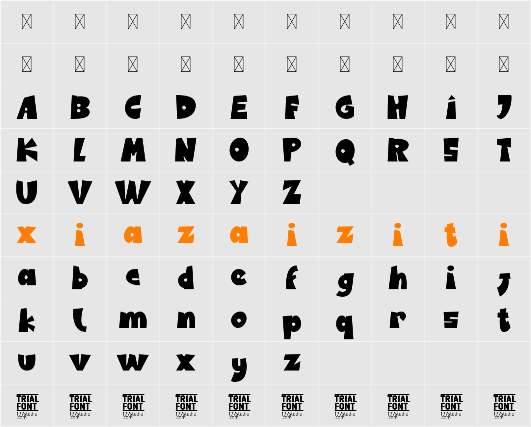 CHILDREN INTERESTS DEMO 字符映射表