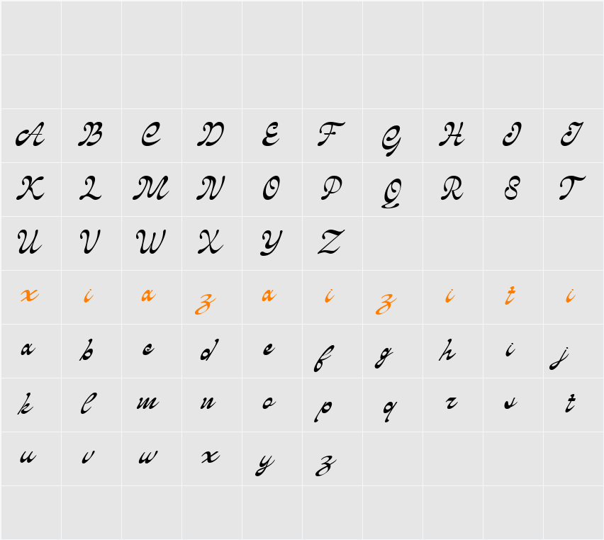 Calimoe DEMO 字符映射表