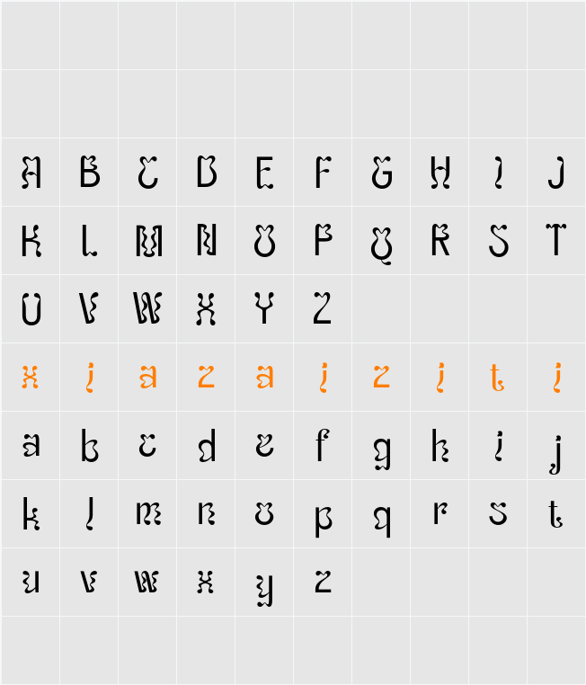 CS Aquiver Demo 字符映射表