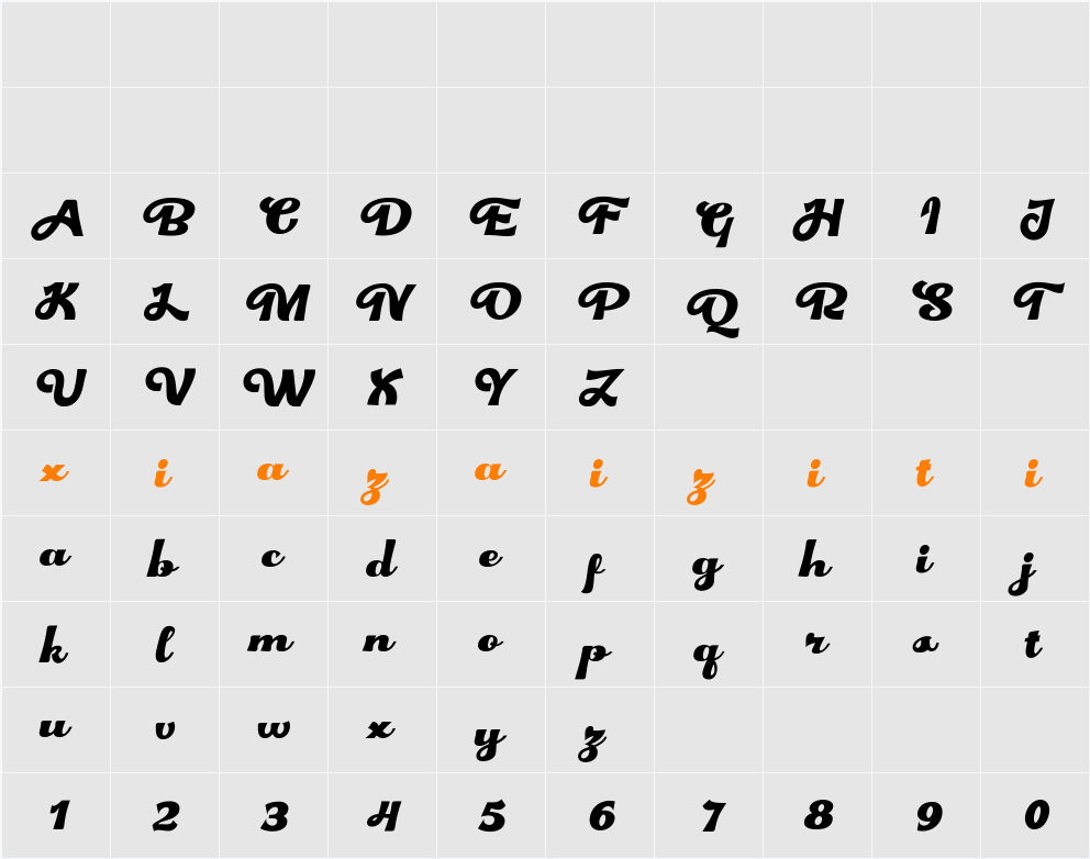 Easlon DEMO 字符映射表