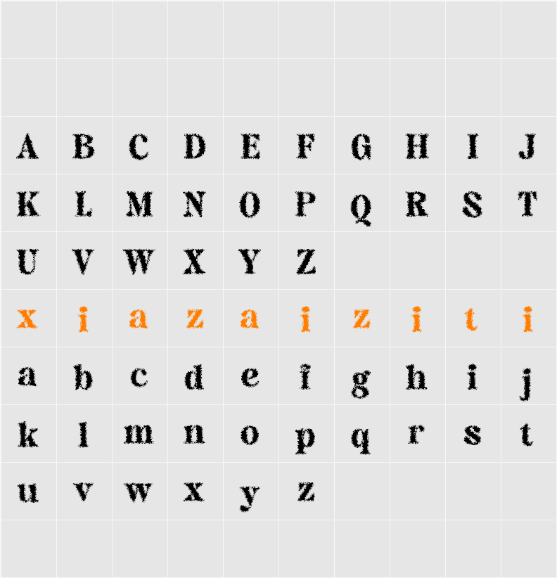 Castio Unfocus Demo 字符映射表