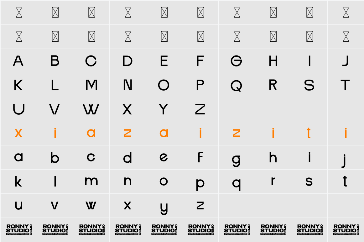 Ghica DEMO 字符映射表