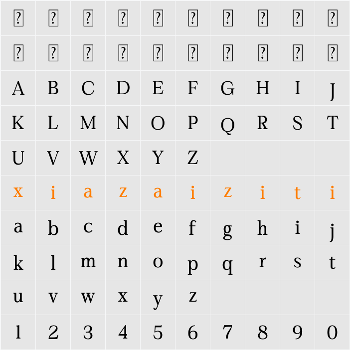 Gardmun Kinsley 字符映射表