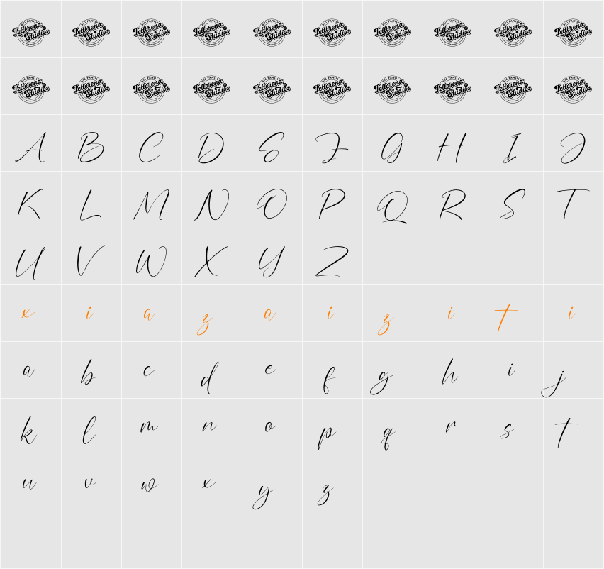 Evangelie Sophia DEMO VERSION 字符映射表