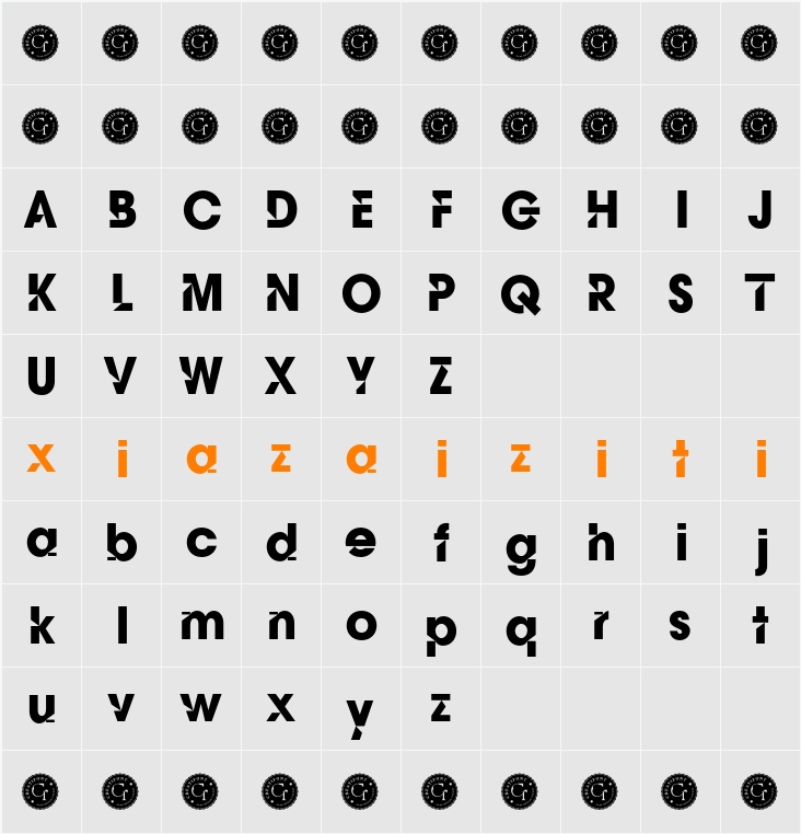 CF Fortusnova Demo 字符映射表